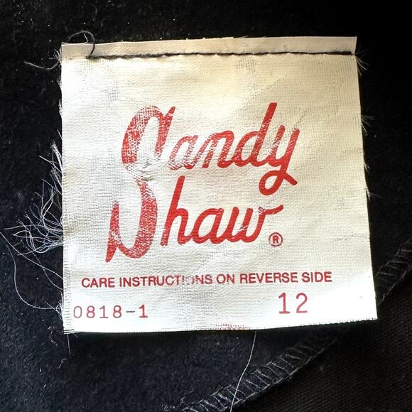 Sandy Shaw Womens Black Dress With Roses Vintage Union Made in USA - Picture 6 of 7